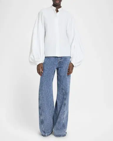 ALAÏA Puff Sleeve Button Down Blouse | Thumbnail 2 ALAÏA Puff Sleeve Button Down Blouse | Thumbnail 2