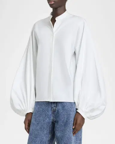 ALAÏA Puff Sleeve Button Down Blouse | Thumbnail 4 ALAÏA Puff Sleeve Button Down Blouse | Thumbnail 4