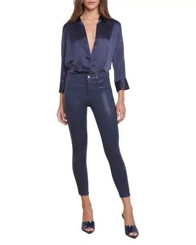 L'AGENCE Dani Silk Satin 3/4-Sleeve Button-Down Blouse | Thumbnail 1 L'AGENCE Dani Silk Satin 3/4-Sleeve Button-Down Blouse | Thumbnail 1