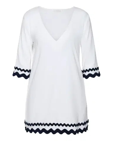 La Blanca Poolside V-Neck Tunic Coverup | Thumbnail 1 La Blanca Poolside V-Neck Tunic Coverup | Thumbnail 1