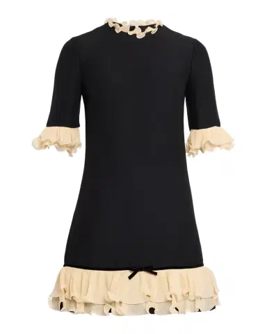 Valentino Garavani Ruffle Silk Crepe Mini Dress | Thumbnail 1 Valentino Garavani Ruffle Silk Crepe Mini Dress | Thumbnail 1