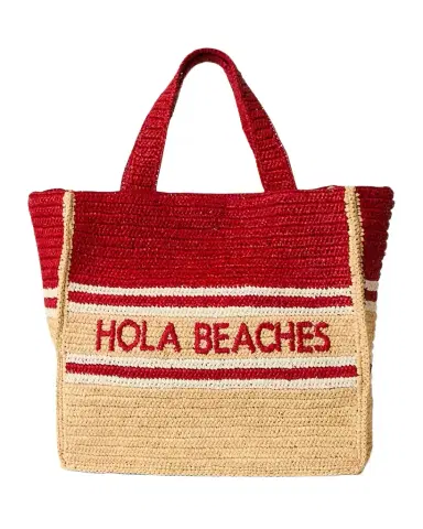 BTB Los Angeles Hola Beaches Straw Boxy Tote Bag | Thumbnail 1 BTB Los Angeles Hola Beaches Straw Boxy Tote Bag | Thumbnail 1