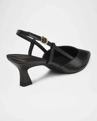 Stuart Weitzman Vinnie Leather Kitten Slingback Pumps | Thumbnail 3 Stuart Weitzman Vinnie Leather Kitten Slingback Pumps | Thumbnail 3