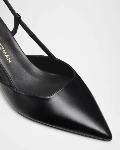 Stuart Weitzman Vinnie Leather Kitten Slingback Pumps | Thumbnail 4 Stuart Weitzman Vinnie Leather Kitten Slingback Pumps | Thumbnail 4
