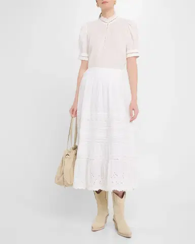 Polo Ralph Lauren Lace-Trim Cotton Voile Skirt | Thumbnail 2 Polo Ralph Lauren Lace-Trim Cotton Voile Skirt | Thumbnail 2