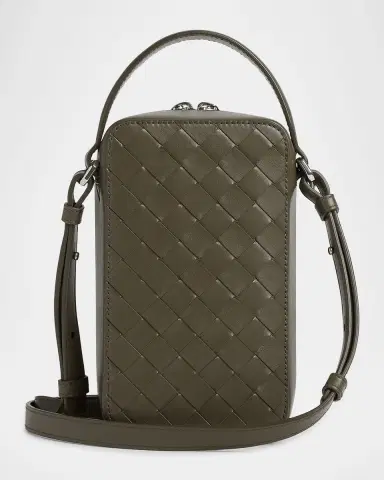 Bottega Veneta Men's Getaway Leather Crossbody Phone Pouch | Thumbnail 2 Bottega Veneta Men's Getaway Leather Crossbody Phone Pouch | Thumbnail 2