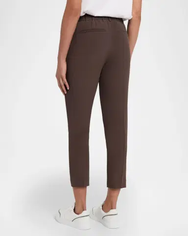 Brunello Cucinelli Silk Crepe Cady Straight-leg Ankle Pull-On Pants | Thumbnail 3 Brunello Cucinelli Silk Crepe Cady Straight-leg Ankle Pull-On Pants | Thumbnail 3