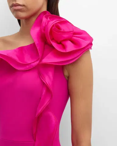 Rickie Freeman for Teri Jon One-Shoulder Ruffle Column Gown | Thumbnail 5 Rickie Freeman for Teri Jon One-Shoulder Ruffle Column Gown | Thumbnail 5
