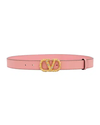 Valentino Garavani VLogo Signature Jeweled Calf Leather Belt, 30mm | Thumbnail 3 Valentino Garavani VLogo Signature Jeweled Calf Leather Belt, 30mm | Thumbnail 3