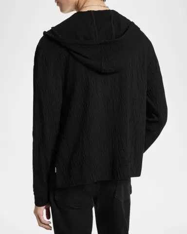 JOHN VARVATOS Men's Ihsan Textured Full-Zip Hoodie | Thumbnail 3 JOHN VARVATOS Men's Ihsan Textured Full-Zip Hoodie | Thumbnail 3