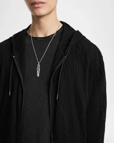 JOHN VARVATOS Men's Ihsan Textured Full-Zip Hoodie | Thumbnail 5 JOHN VARVATOS Men's Ihsan Textured Full-Zip Hoodie | Thumbnail 5