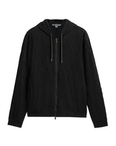 JOHN VARVATOS Men's Ihsan Textured Full-Zip Hoodie | Thumbnail 1 JOHN VARVATOS Men's Ihsan Textured Full-Zip Hoodie | Thumbnail 1