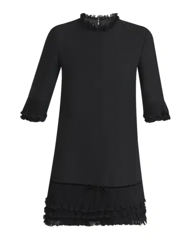 Valentino Garavani Ruffle Silk Crepe Mini Dress | Thumbnail 1 Valentino Garavani Ruffle Silk Crepe Mini Dress | Thumbnail 1