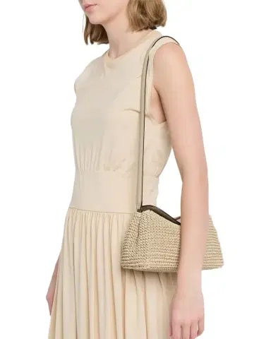 Toteme T-Lock Woven Leather Clutch Bag | Thumbnail 1 Toteme T-Lock Woven Leather Clutch Bag | Thumbnail 1