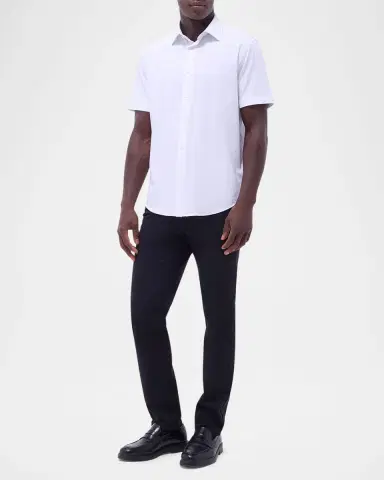 Bugatchi Men's Miles Slim Short Sleeve Shirt | Thumbnail 2 Bugatchi Men's Miles Slim Short Sleeve Shirt | Thumbnail 2