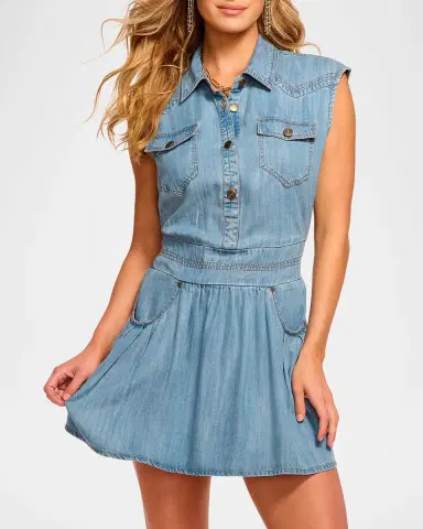 Ramy Brook Paxton Denim Mini Shirtdress | Thumbnail 4 Ramy Brook Paxton Denim Mini Shirtdress | Thumbnail 4