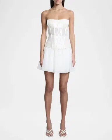 BCBGMAXAZRIA Strapless Tulle & Sequin Lace Corset Mini Dress | Thumbnail 2 BCBGMAXAZRIA Strapless Tulle & Sequin Lace Corset Mini Dress | Thumbnail 2