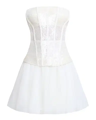 BCBGMAXAZRIA Strapless Tulle & Sequin Lace Corset Mini Dress | Thumbnail 1 BCBGMAXAZRIA Strapless Tulle & Sequin Lace Corset Mini Dress | Thumbnail 1