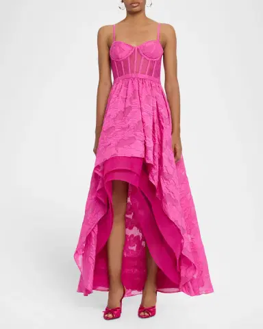 BCBGMAXAZRIA High-Low Fil Coupe Corset Gown | Thumbnail 2 BCBGMAXAZRIA High-Low Fil Coupe Corset Gown | Thumbnail 2