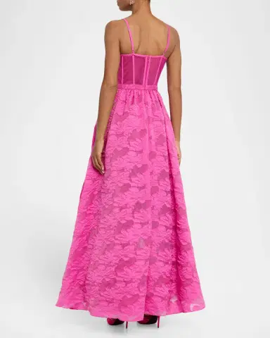 BCBGMAXAZRIA High-Low Fil Coupe Corset Gown | Thumbnail 3 BCBGMAXAZRIA High-Low Fil Coupe Corset Gown | Thumbnail 3