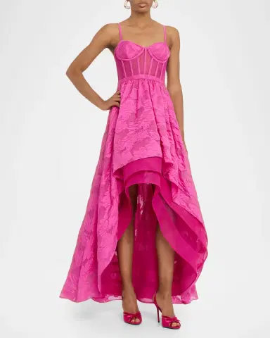 BCBGMAXAZRIA High-Low Fil Coupe Corset Gown | Thumbnail 4 BCBGMAXAZRIA High-Low Fil Coupe Corset Gown | Thumbnail 4