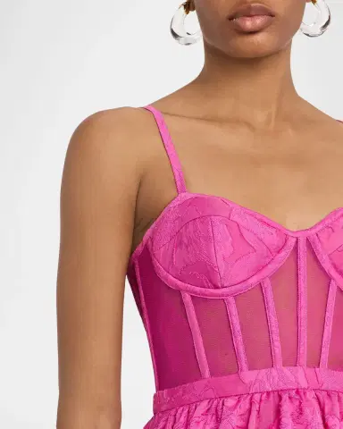 BCBGMAXAZRIA High-Low Fil Coupe Corset Gown | Thumbnail 5 BCBGMAXAZRIA High-Low Fil Coupe Corset Gown | Thumbnail 5