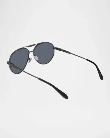 Ferragamo Men 's Gancino Titanium Aviator Sunglasses | Thumbnail 2 Ferragamo Men 's Gancino Titanium Aviator Sunglasses | Thumbnail 2