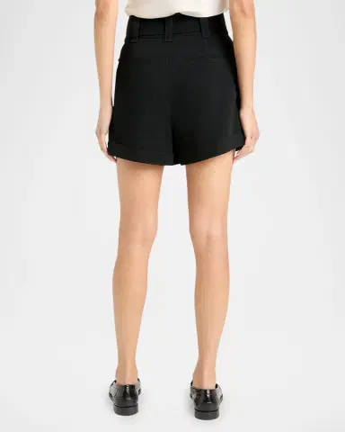 Cinq a Sept Aldi Belted High-Rise Stitched Shorts | Thumbnail 2 Cinq a Sept Aldi Belted High-Rise Stitched Shorts | Thumbnail 2