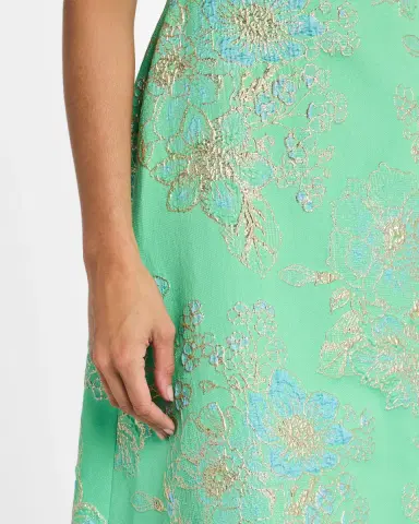 Rickie Freeman for Teri Jon Strapless Metallic Floral Jacquard Gown | Thumbnail 5 Rickie Freeman for Teri Jon Strapless Metallic Floral Jacquard Gown | Thumbnail 5