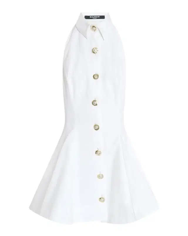 Halter Popeline Fit-&-Flare Mini Shirtdress Halter Popeline Fit-&-Flare Mini Shirtdress