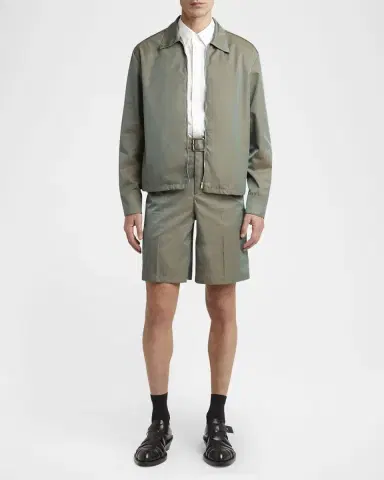 Jil Sander Men's Concealed-Placket Cotton Sport Shirt | Thumbnail 2 Jil Sander Men's Concealed-Placket Cotton Sport Shirt | Thumbnail 2