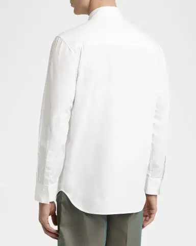 Jil Sander Men's Concealed-Placket Cotton Sport Shirt | Thumbnail 3 Jil Sander Men's Concealed-Placket Cotton Sport Shirt | Thumbnail 3