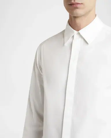 Jil Sander Men's Concealed-Placket Cotton Sport Shirt | Thumbnail 5 Jil Sander Men's Concealed-Placket Cotton Sport Shirt | Thumbnail 5