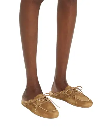 Miu Miu Suede Boat Mules | Thumbnail 1 Miu Miu Suede Boat Mules | Thumbnail 1