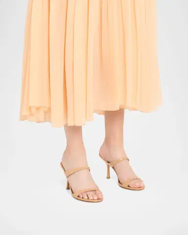 Stuart Weitzman Nudist Patent Leather Dual-Strap Sandals | Thumbnail 2 Stuart Weitzman Nudist Patent Leather Dual-Strap Sandals | Thumbnail 2