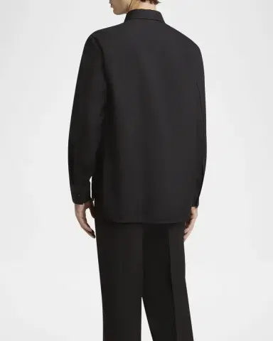 Jil Sander Men's Wool Two-Pocket Work Shirt | Thumbnail 3 Jil Sander Men's Wool Two-Pocket Work Shirt | Thumbnail 3