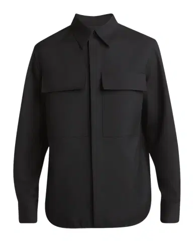 Jil Sander Men's Wool Two-Pocket Work Shirt | Thumbnail 1 Jil Sander Men's Wool Two-Pocket Work Shirt | Thumbnail 1