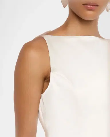 Retrofête Livie High-Neck Satin Mini Dress | Thumbnail 5 Retrofête Livie High-Neck Satin Mini Dress | Thumbnail 5