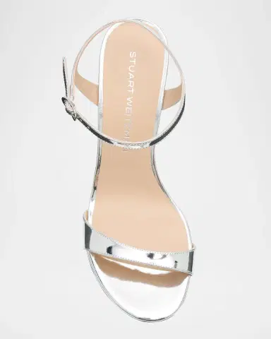 Stuart Weitzman Babette Metallic Ankle-Strap Sandals | Thumbnail 6 Stuart Weitzman Babette Metallic Ankle-Strap Sandals | Thumbnail 6