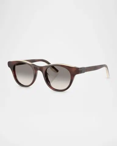 Brunello Cucinelli Acetate Round Sunglasses | Thumbnail 3 Brunello Cucinelli Acetate Round Sunglasses | Thumbnail 3