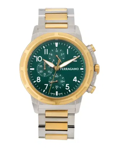 Ferragamo Sport Chrono 44mm Two Tone Bracelet Watch | Thumbnail 1 Ferragamo Sport Chrono 44mm Two Tone Bracelet Watch | Thumbnail 1