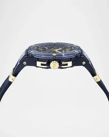 Ferragamo F-80 44mm Translucent Blue Bioplastic Chronograph Watch | Thumbnail 3 Ferragamo F-80 44mm Translucent Blue Bioplastic Chronograph Watch | Thumbnail 3