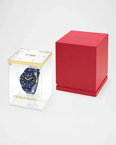 Ferragamo F-80 44mm Translucent Blue Bioplastic Chronograph Watch | Thumbnail 5 Ferragamo F-80 44mm Translucent Blue Bioplastic Chronograph Watch | Thumbnail 5