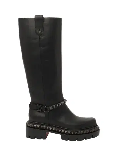 Christian Louboutin Marinetta Pyraclou Leather Knee-High Boots | Thumbnail 1 Christian Louboutin Marinetta Pyraclou Leather Knee-High Boots | Thumbnail 1