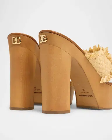 Dolce & Gabbana Knotted Crossover Raffia Platform Sandals | Thumbnail 3 Dolce & Gabbana Knotted Crossover Raffia Platform Sandals | Thumbnail 3