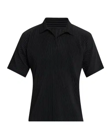 Homme Plissé Issey Miyake Men 's Pleated Johnny Collar Polo Shirt | Thumbnail 1 Homme Plissé Issey Miyake Men 's Pleated Johnny Collar Polo Shirt | Thumbnail 1