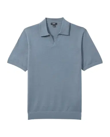 Reiss Men's Duchie Merino Wool Open Collar Polo Shirt | Thumbnail 1 Reiss Men's Duchie Merino Wool Open Collar Polo Shirt | Thumbnail 1