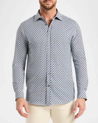 Robert Graham Men 's Cooper Geometric Stretch Sport Shirt | Thumbnail 4 Robert Graham Men 's Cooper Geometric Stretch Sport Shirt | Thumbnail 4