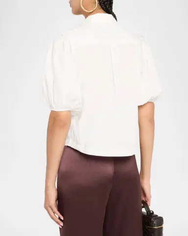 Ramy Brook Valeria Puff-Sleeve Cotton Shirt | Thumbnail 3 Ramy Brook Valeria Puff-Sleeve Cotton Shirt | Thumbnail 3