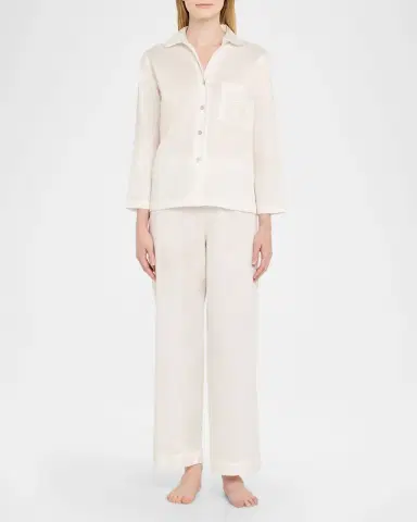 Natori Cropped Cotton Sateen Pajama Set | Thumbnail 2 Natori Cropped Cotton Sateen Pajama Set | Thumbnail 2